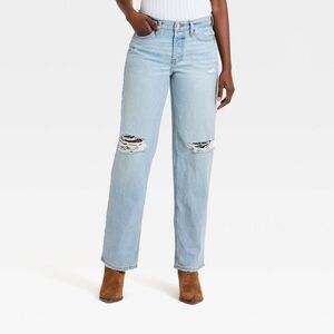 Universal Thread Light Wash Distressed Wide Leg Jeans